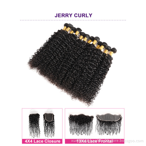 direct cheap double drawn remy hair bundles jerry curly human hair extensions natural color customize length human hair